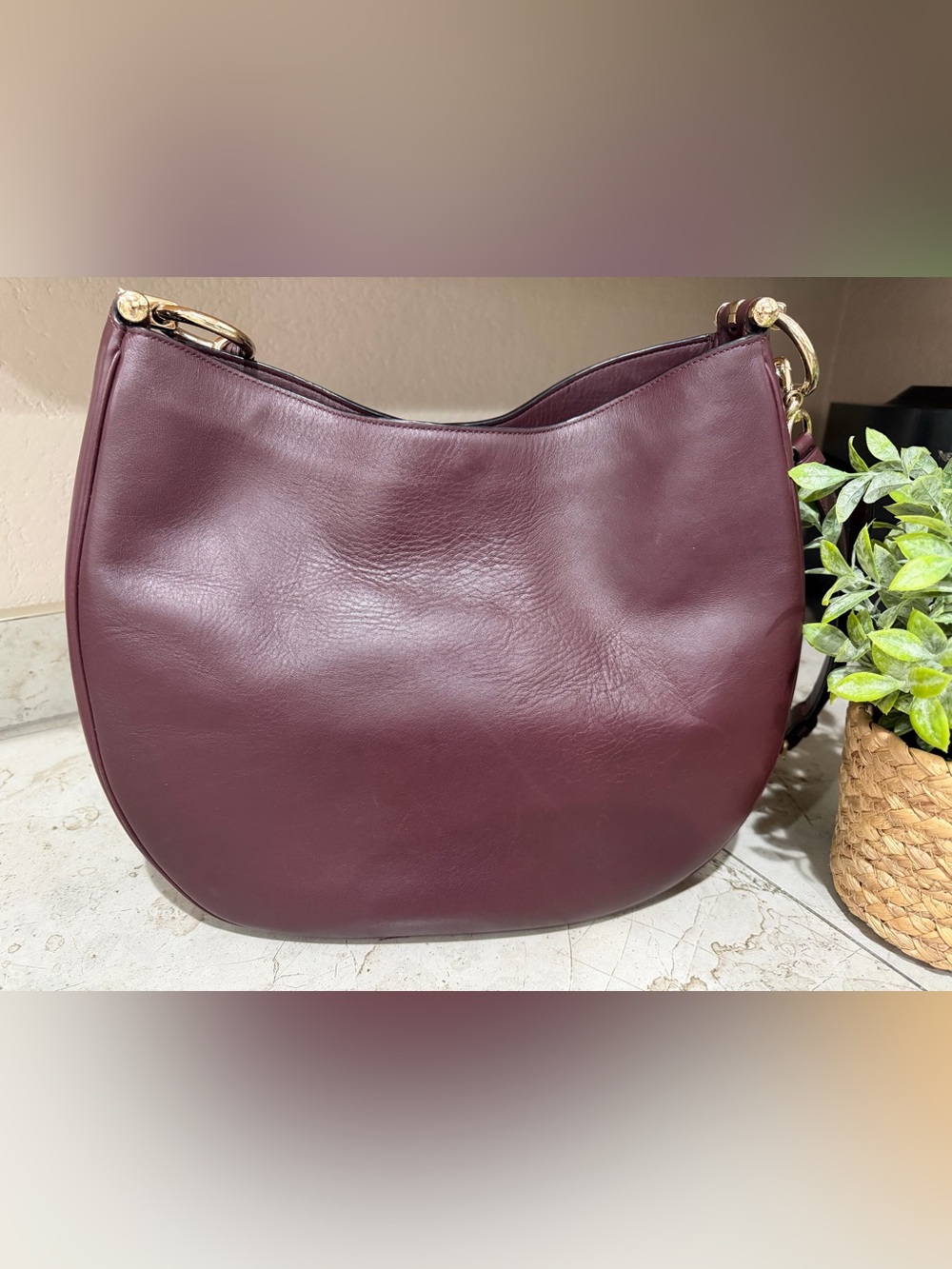 Coach Nomad Burgundy Leather Hobo with Gold Hardware - Picture 4 of 15